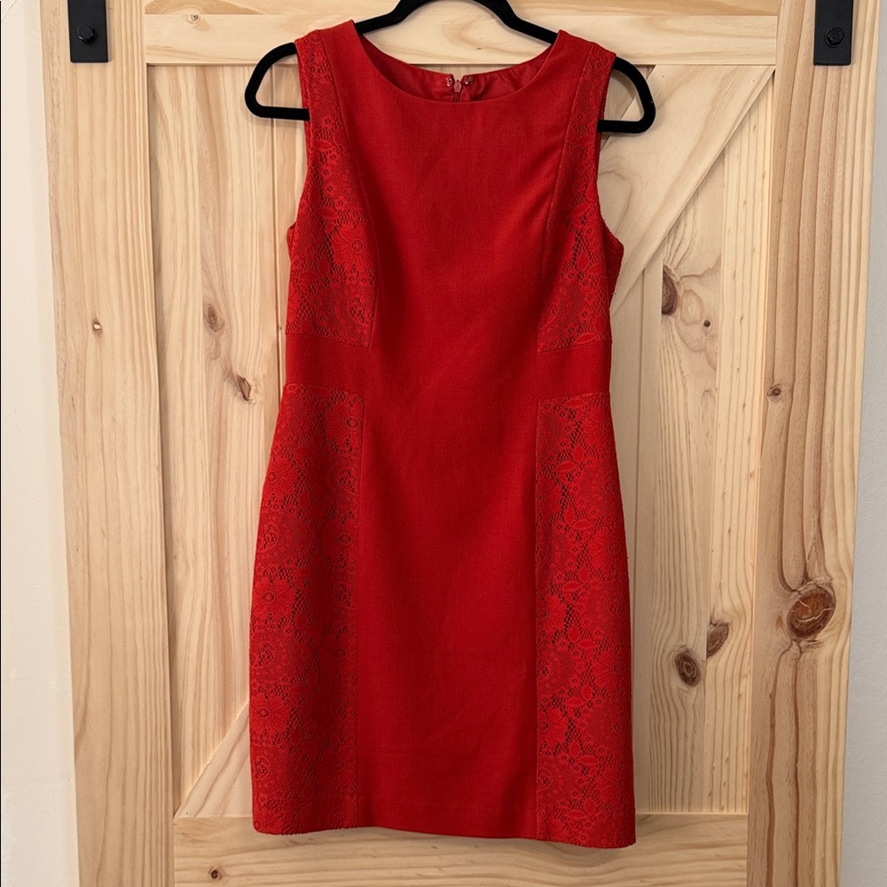 Adrianna Papell  Burn Orange Sleeveless Dress